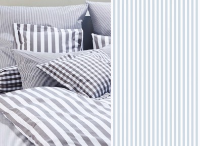 Elegante Bettwäsche Classic Stripes small hellblau